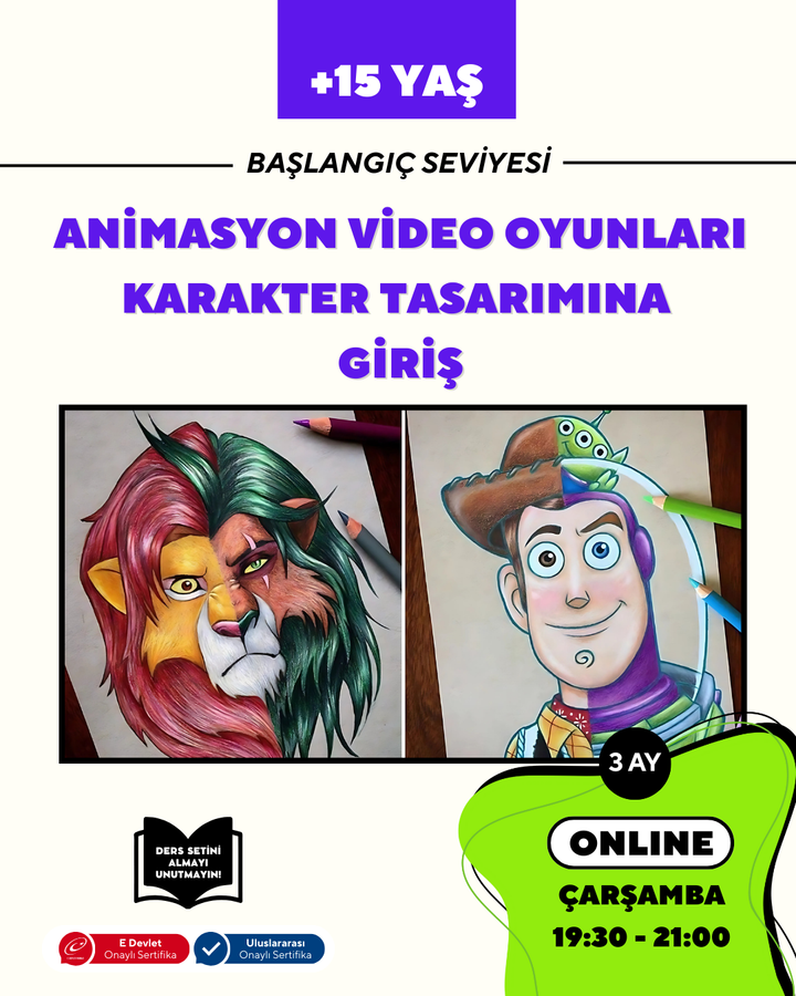 Animasyon Karakter Tasarımına Giriş (+15 yaş)