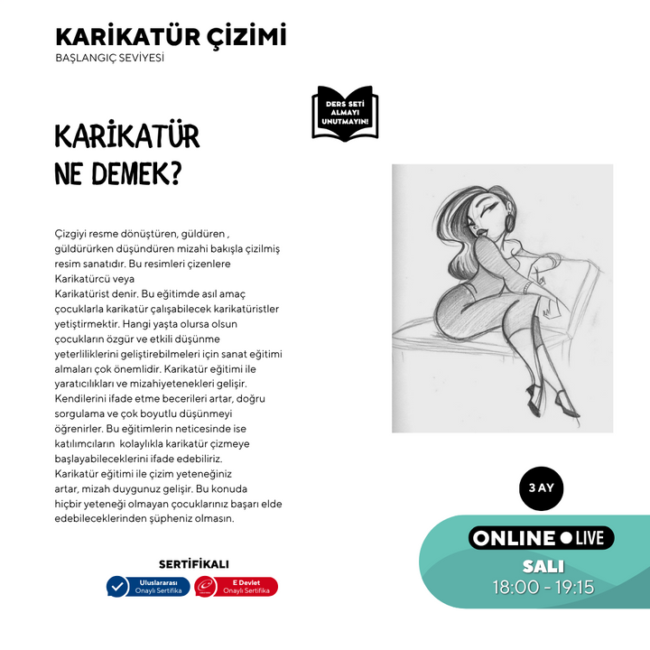 Karikatür Çizimi  (9-15 Yaş)-Başlangıç Seviyesi