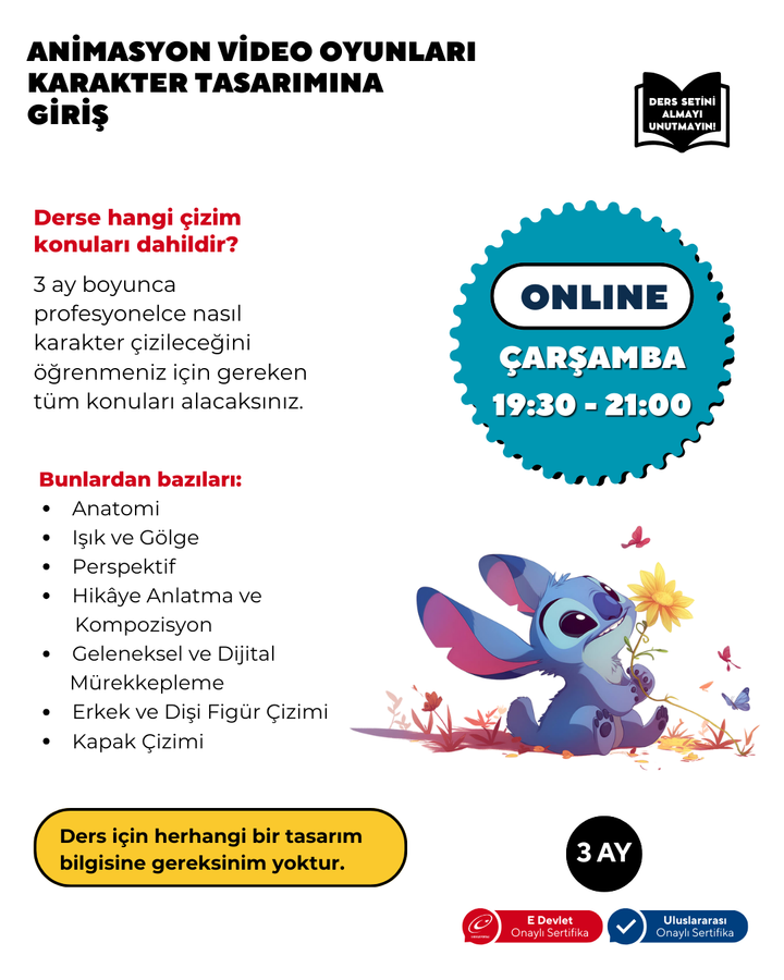 Animasyon Karakter Tasarımına Giriş (+15 yaş)