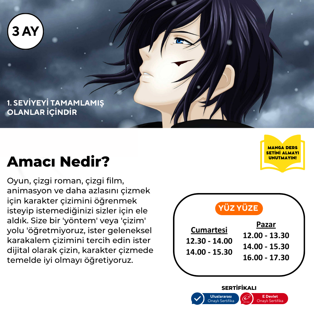 Karakter Tasarlama (9-15 Yaş)(Orta Seviye) - Yüz Yüze