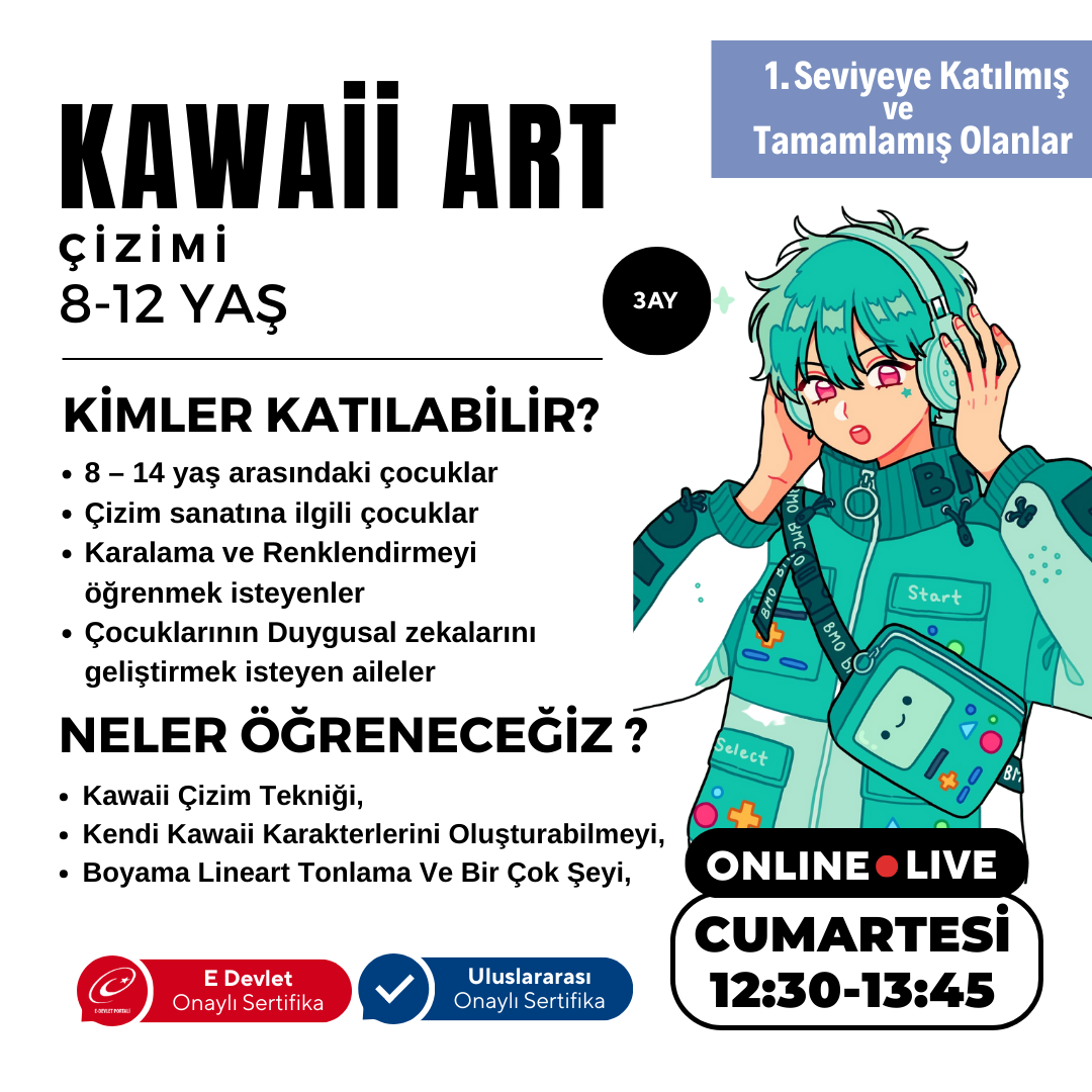 Kawaii Art Çizim  Orta Seviye (8-12 Yaş)