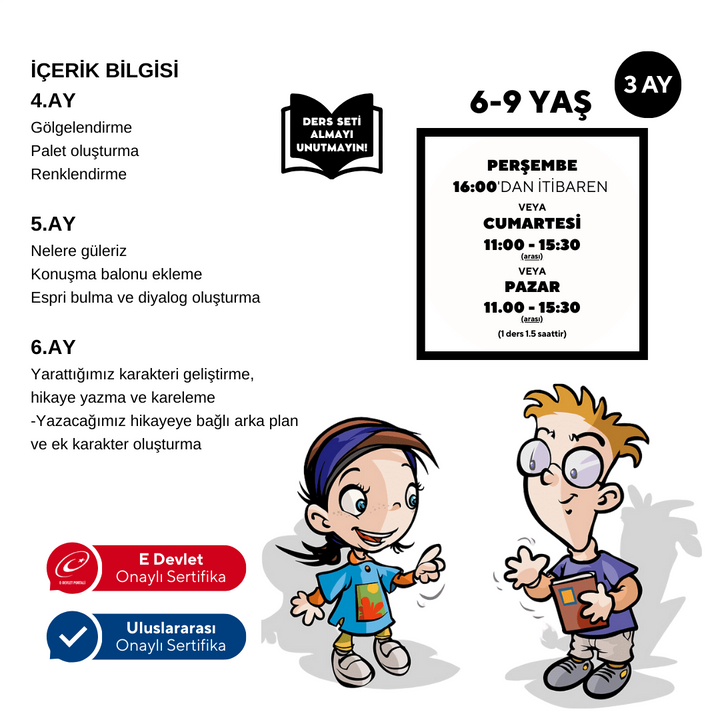 Karikatür Çizim - Yüz Yüze (Orta Seviye) (6-9 Yaş)