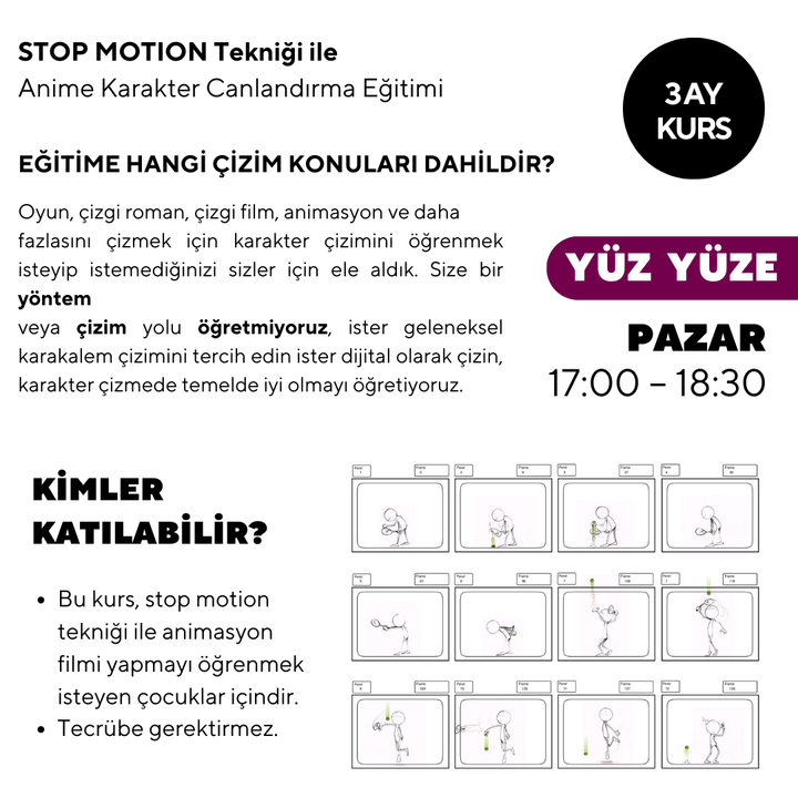 Stop Motion Eğitimi (11-16 Yaş)- Yüz Yüze