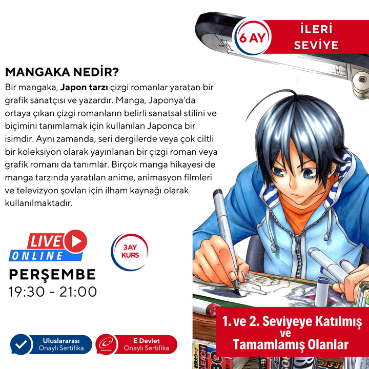 Mangaka Olmak için Japon Çizgi Roman (MANGA) Storyboard (İleri Seviye)