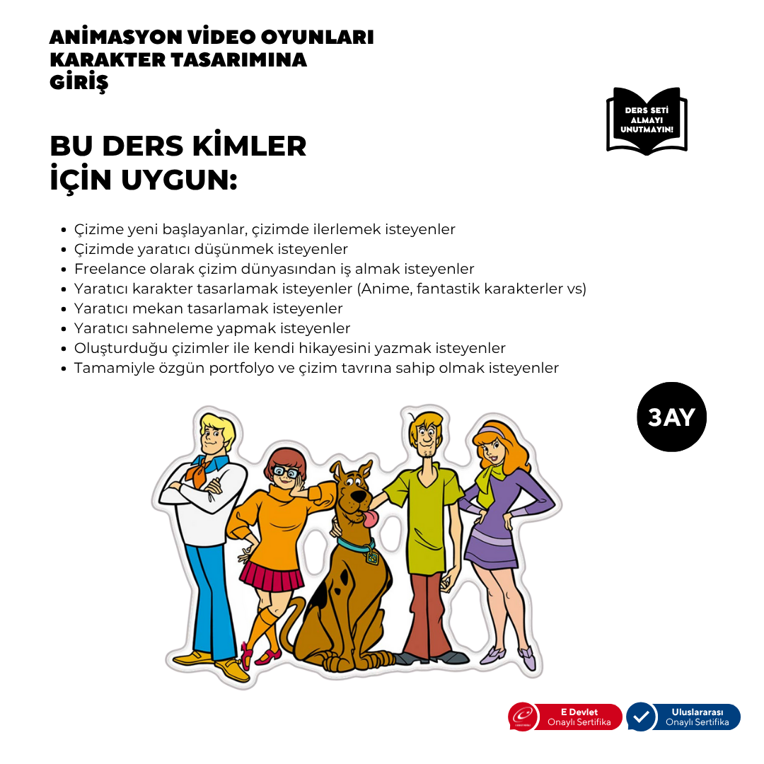 Animasyon Karakter Tasarımına Giriş (+15 yaş) -Yüz Yüze