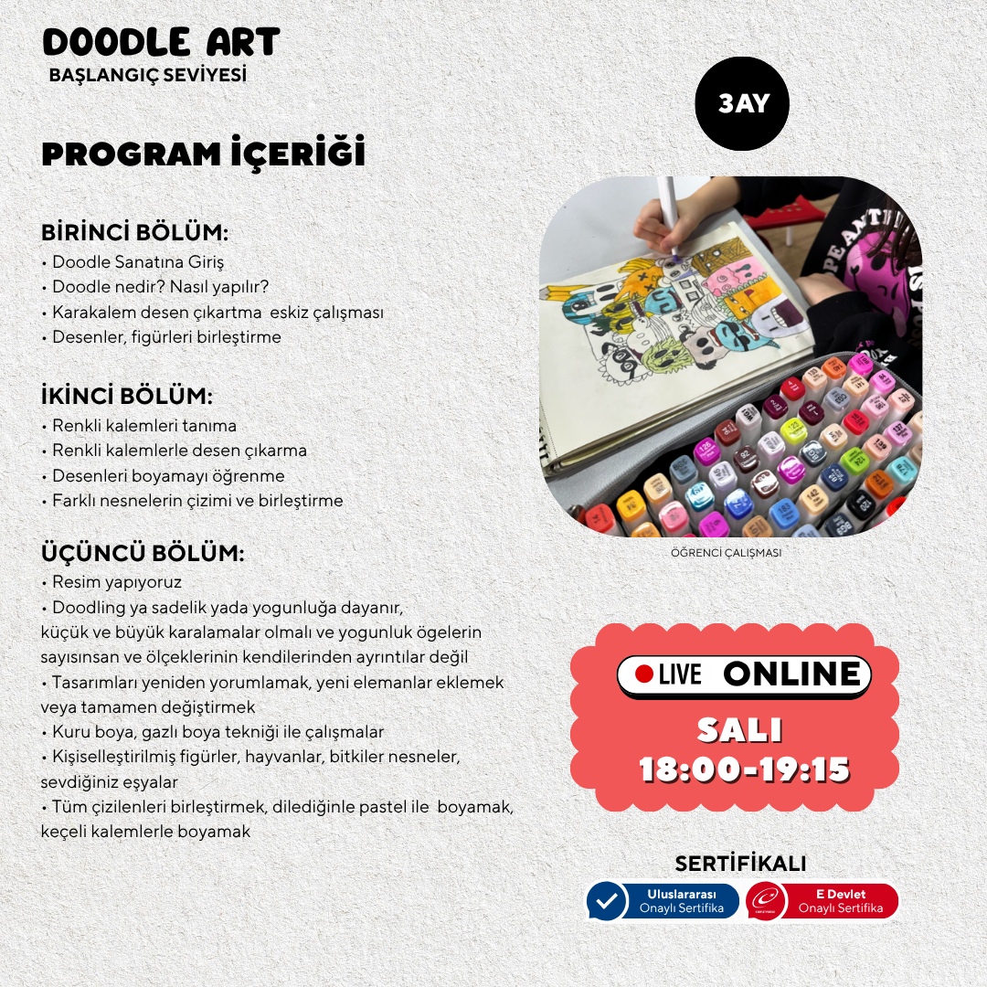 Doodle Sketching Art - Karalama Sanatı (8-14 Yaş)