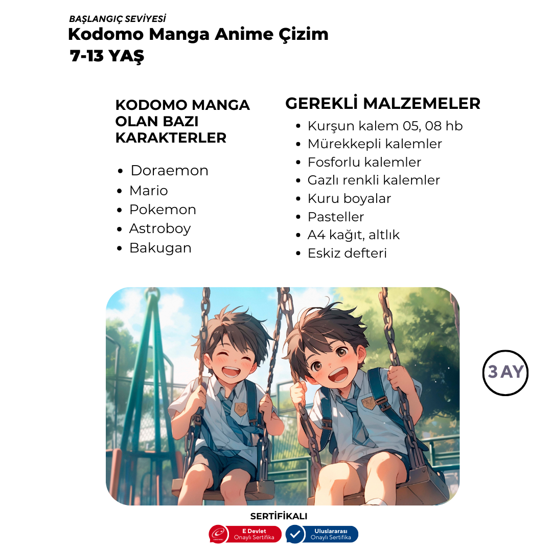 Kodomo Manga & Anime Çizimi  (7-13 Yaş)