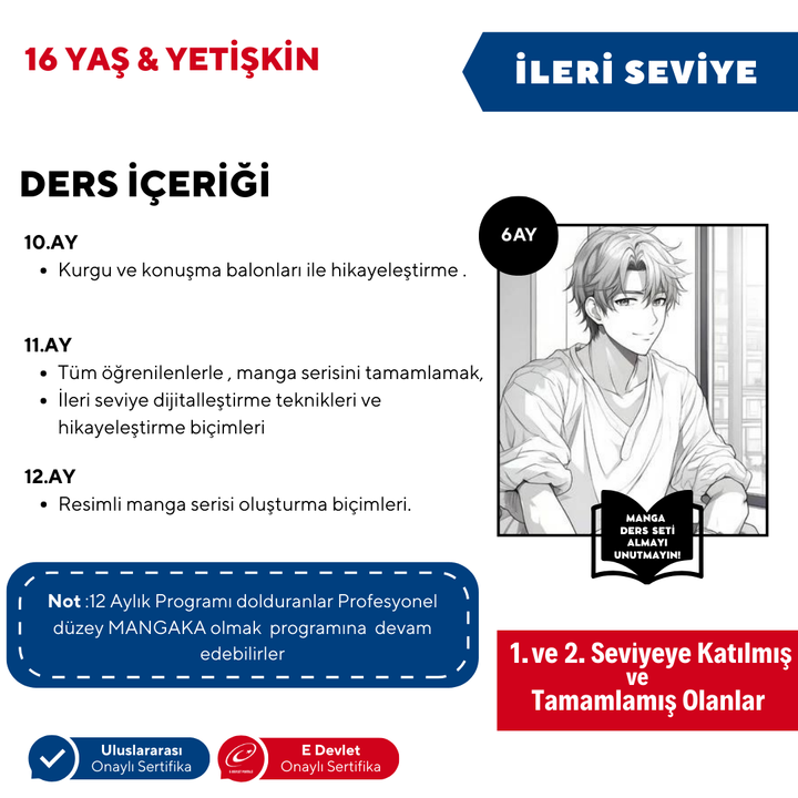 Manga Çizim Ve Anime Hazırlama (İleri Seviye) -Yüz Yüze ( + 16 ve Yetişkin)
