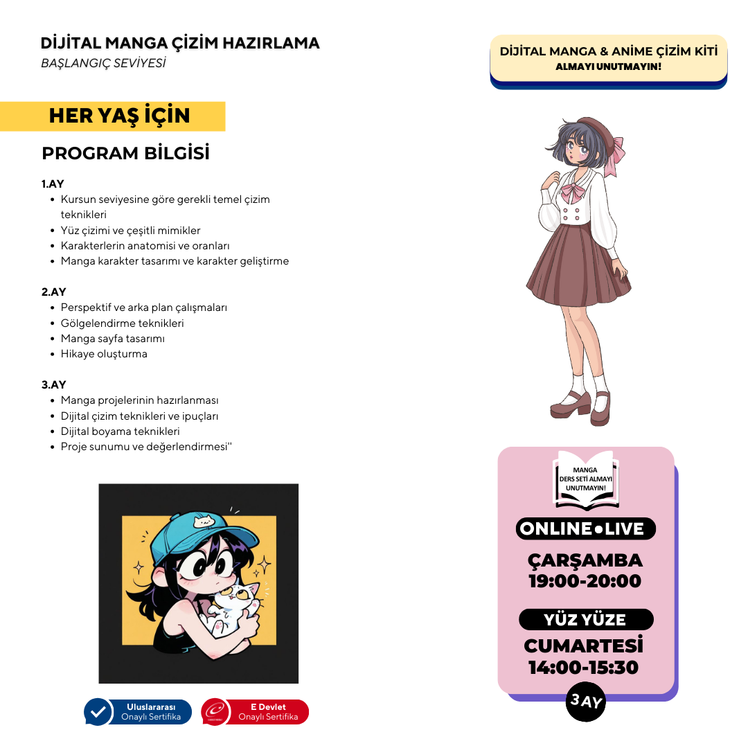 Dijital Manga Çizim Hazırlama Eğitimi