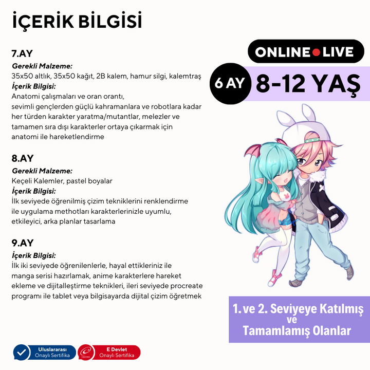 Kawaii Art Çizim İleri Seviye (8-12 Yaş)