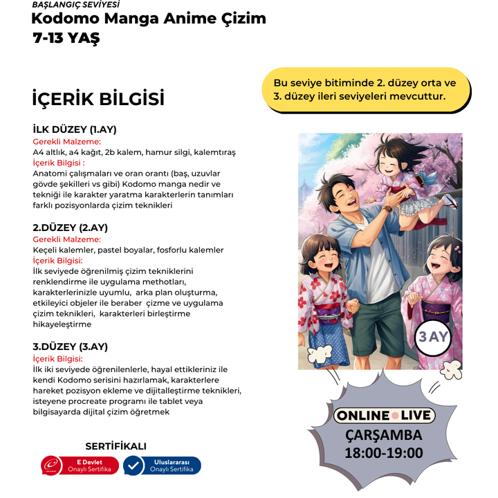 Kodomo Manga & Anime Çizimi  (7-13 Yaş)