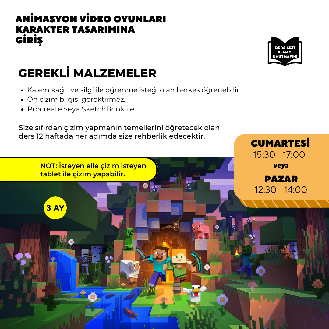 Animasyon Karakter Tasarımına Giriş (+15 yaş) -Yüz Yüze