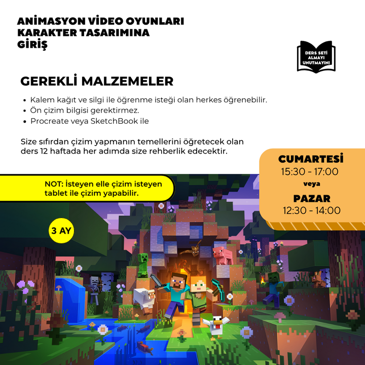 Animasyon Karakter Tasarımına Giriş (+15 yaş) -Yüz Yüze