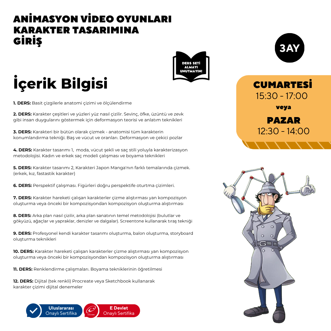 Animasyon Karakter Tasarımına Giriş (+15 yaş) -Yüz Yüze